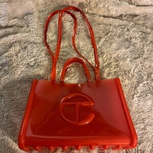 Melissa x Telfar Large Orange Jelly Shopper Tote New Without Tags 16.5” x 11”
